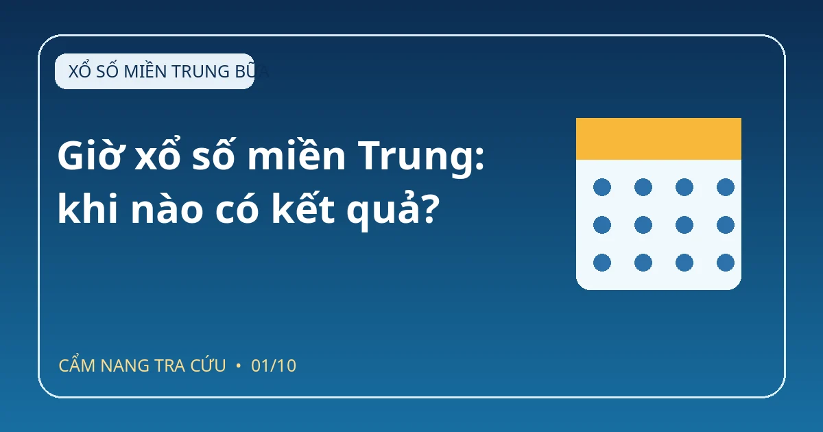 Minh họa giờ xổ số miền Trung với lịch quay và dữ liệu xổ số