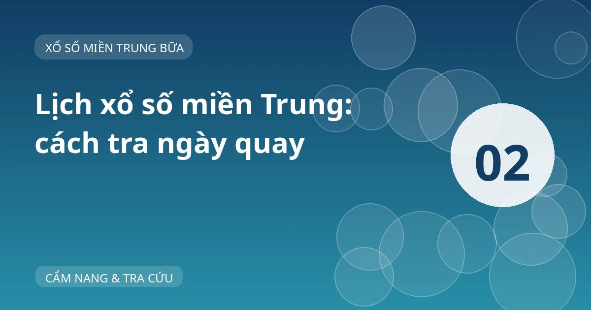 Ảnh bìa “Lịch xổ số miền Trung: cách tra ngày quay”, nền xanh và số thứ tự 02.