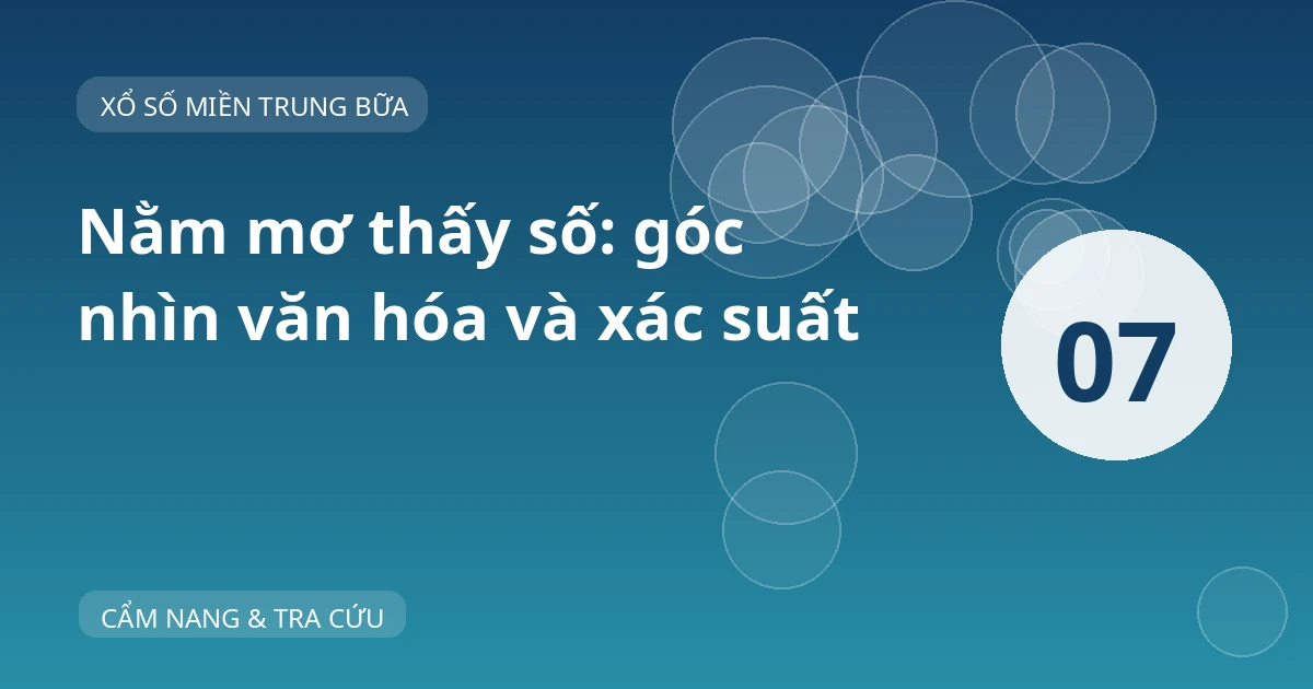 Ảnh bìa “Nằm mơ thấy số: góc nhìn văn hóa và xác suất”, nền xanh và số thứ tự 07.